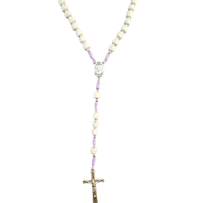 Rosary Medjugorje Stone Beads Purple Cord