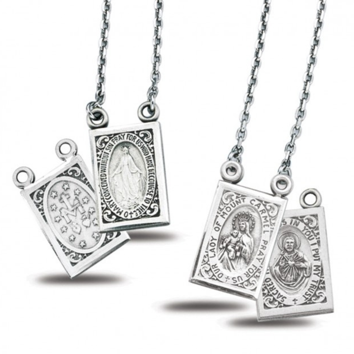 Scapular Sterling Silver Miraculous Medal