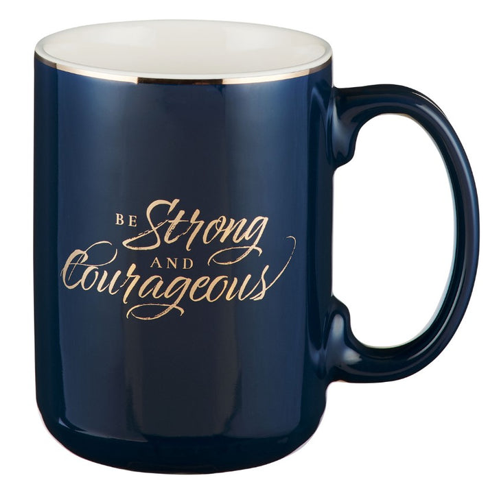 Coffee Mug Be Strong and Courageous Navy