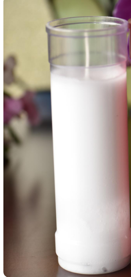 6 DAY INSERT CANDLE - CLEAR PLASTIC CASING - 8"H