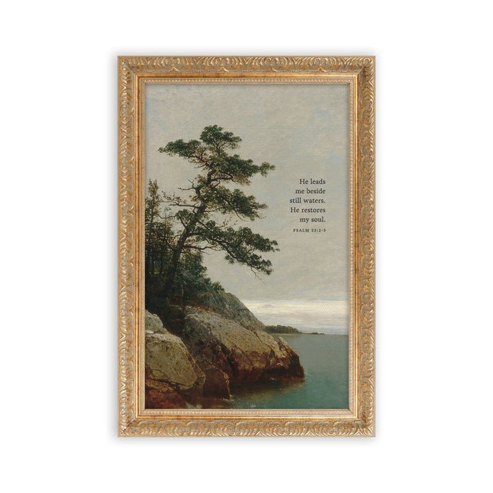 He Leads Me Beside Still Waters Framed Art