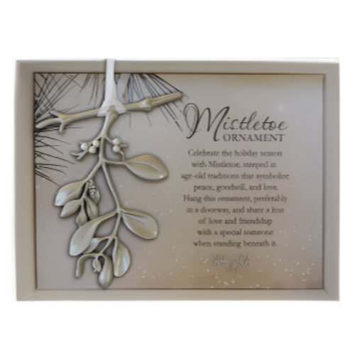 ORNAMENT - THE STORY OF THE MISTLETOE - 2.75" METAL