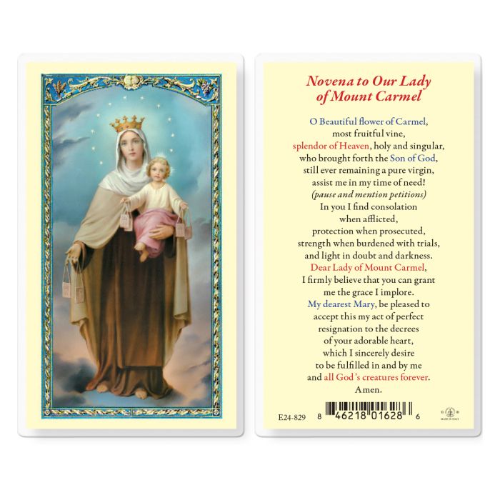 Novena to Our Lady of Mount Carmel Holy Card