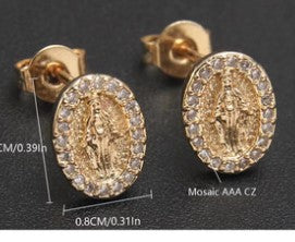 Earrings Miraculous Gold Tone With Crystal Frame
