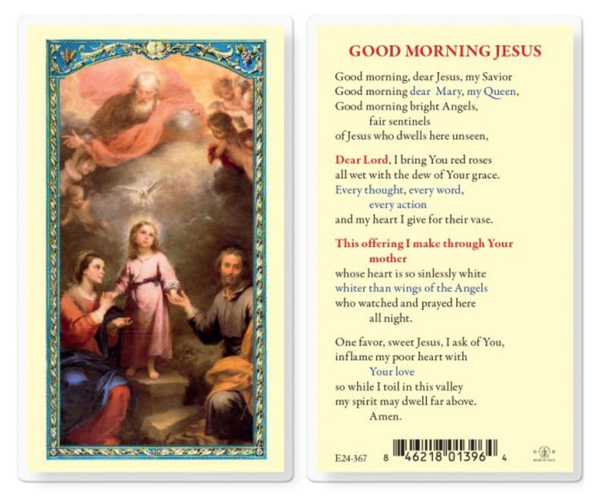 GOOD MORNING JESUS HOLY CARD
