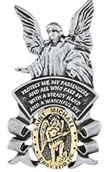 VISOR CLIP 2 TONE ANGEL AND ST MICHAEL