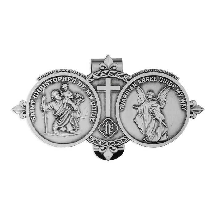 Visor Clip Guardian Angel and St Christopher