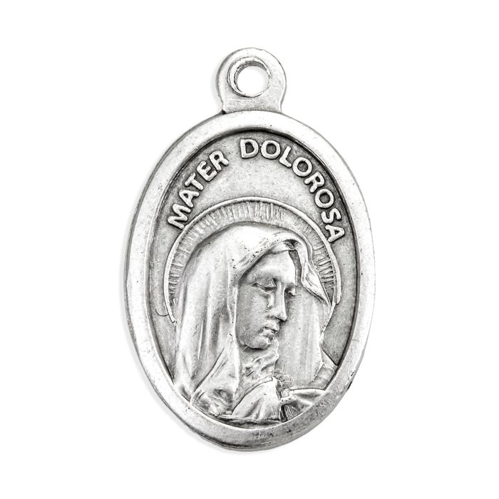 OUR LADY OF SORROWS - 1" OXIDIZED MEDAL