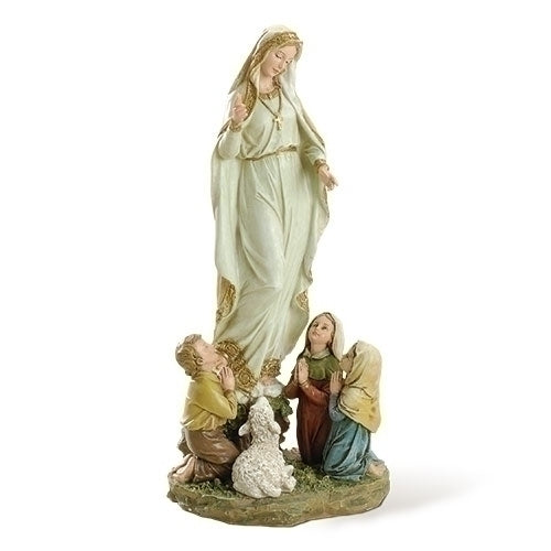 Our Lady of Fatima with Children Statue 12" High