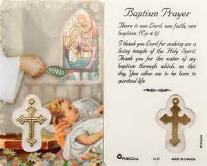 BAPTISM PRAYER - CROSS ON PRAYER CARD