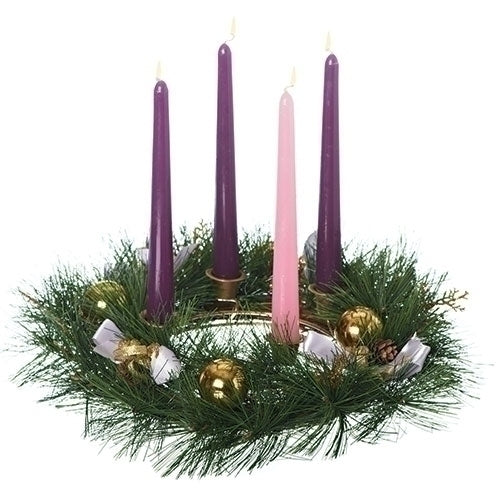 Advent Wreath 12" with Purple Ribbons