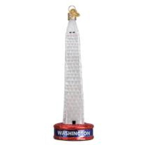 ORNAMENT-WASHINGTON MONUMENT - BLOWN GLASS WITH SPARKLES