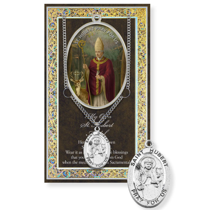 ST HUBERT PATRON OF HUNTERS - MEDAL AND CARD SET
