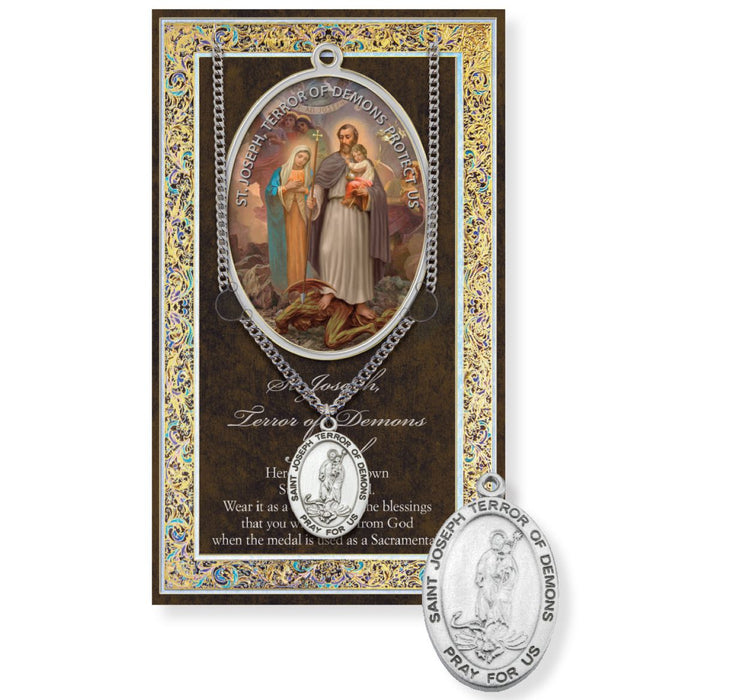 ST JOSEPH TERROR OF DEMONS - MEDAL AND CARD SET