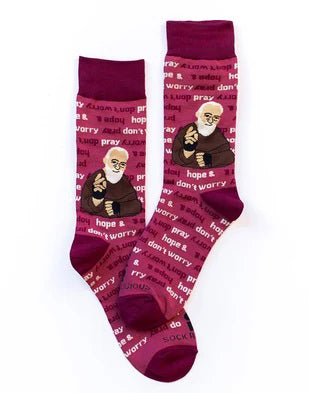St Padre Pio Adult Socks