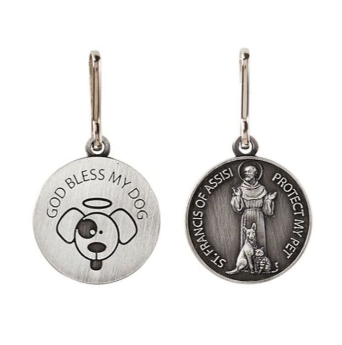 PET MEDAL - GOD BLESS MY DOG - ST. FRANCIS
