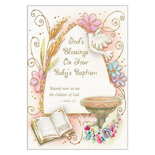 GREETING CARD - GOD'S BLESSINGS ON YOUR BABY'S BAPTISM