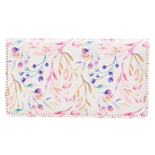 Checkbook Cover "I Am Always With You" Pink Floral