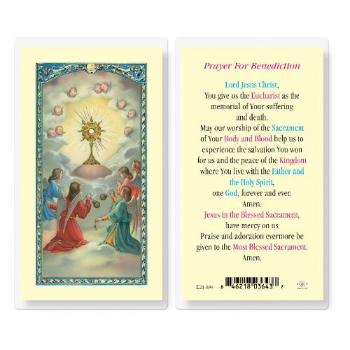 PRAYER FOR BENEDICTION HOLY CARD