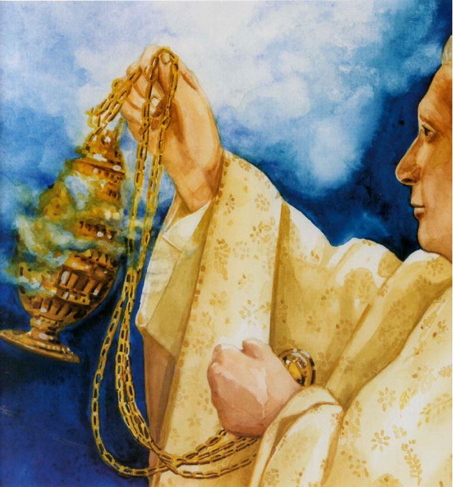 POPE BENEDICT XVI - BY PRAYING WE TURN TOWARDS GOD - 12" X 19" MAT PRINT