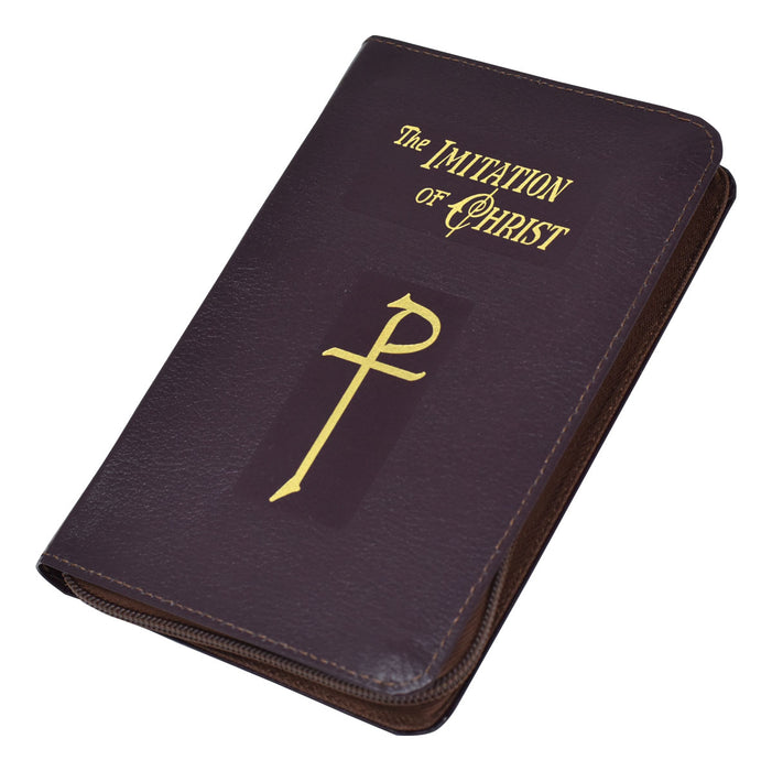 THE IMITATION OF CHRIST - BURGUNDY BONDED LEATHER - ZIPPER