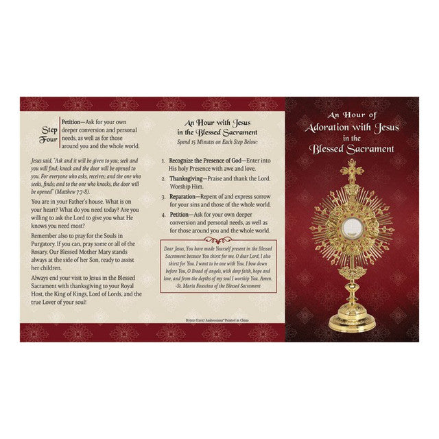 TRIFOLD ADORATION PRAYER CARD