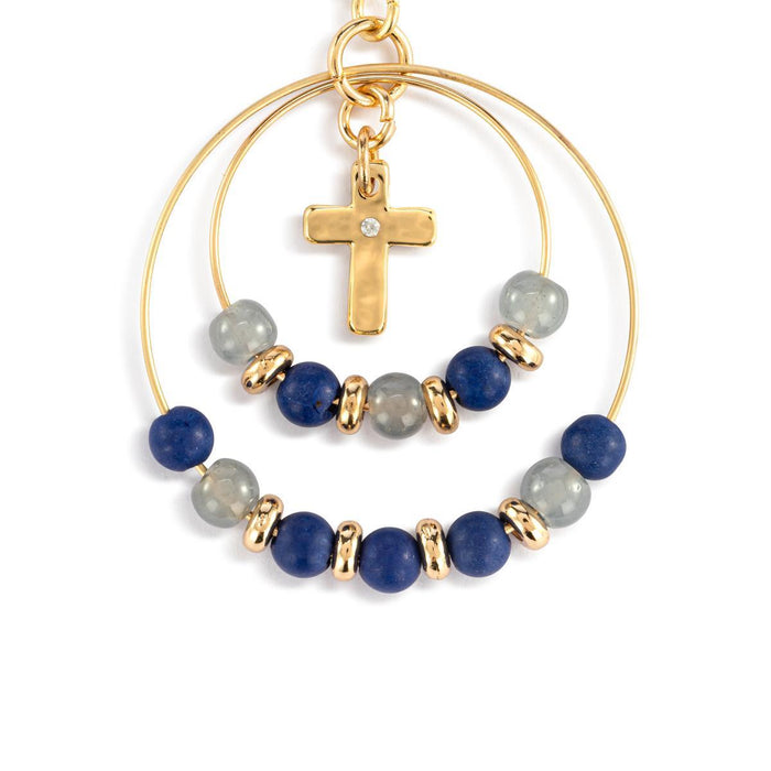 Prayer Earrings Indigo Beads