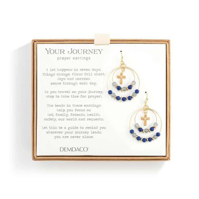 Prayer Earrings Indigo Beads