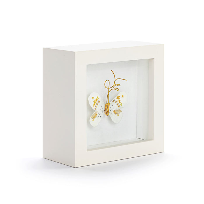 Love From Above White &  Gold Butterfly Shadow Box