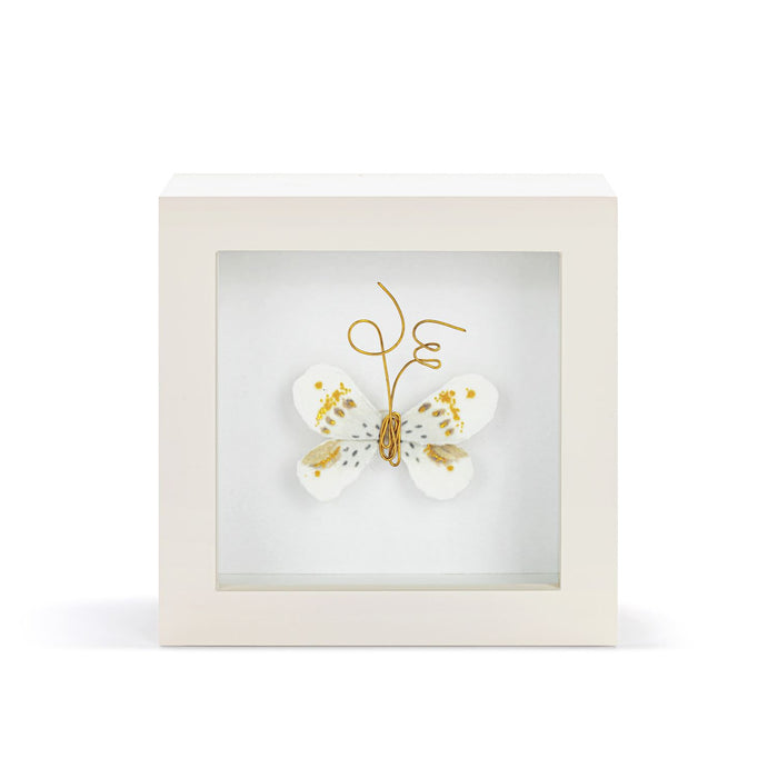 Love From Above White &  Gold Butterfly Shadow Box