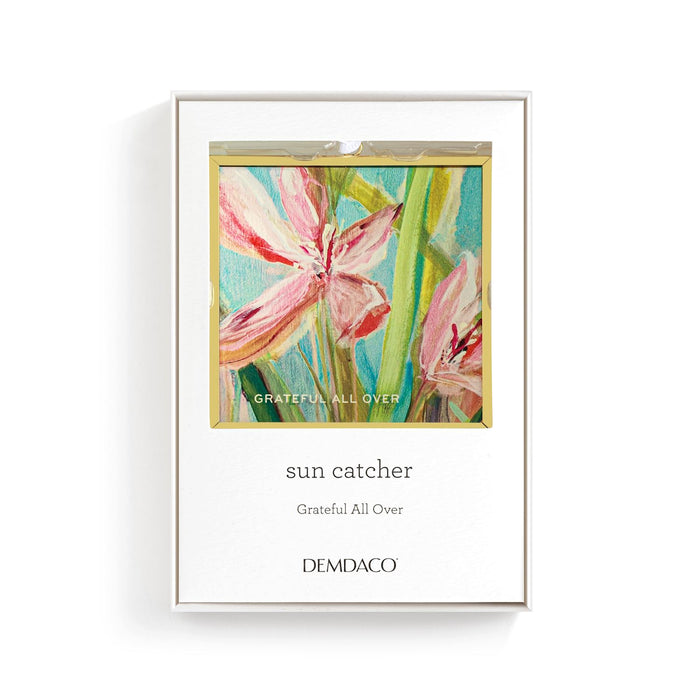Grateful All Over Floral  Butterfly Suncatcher