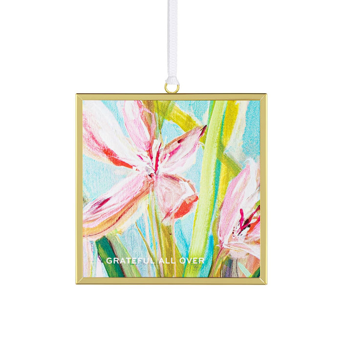 Grateful All Over Floral  Butterfly Suncatcher