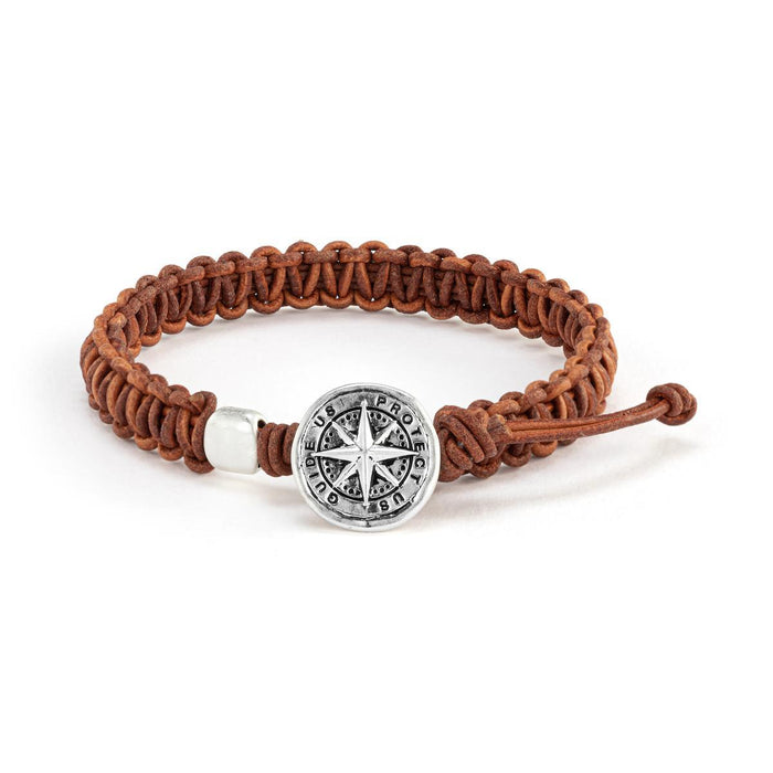 Men's Compass Brown Bracelet