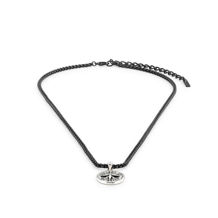 Men's Compass Black Necklace