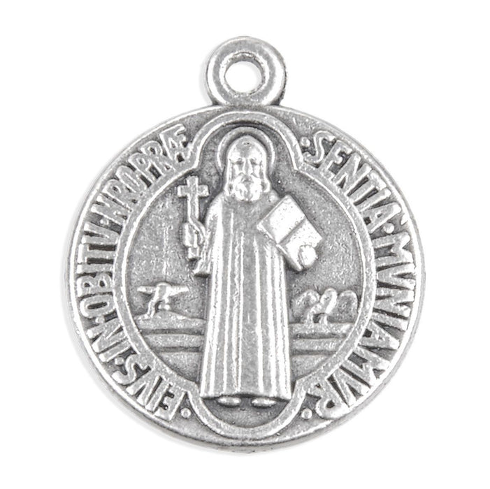 St. Benedict Jubilee 0.87" Medal in Antiqued Silver Finish