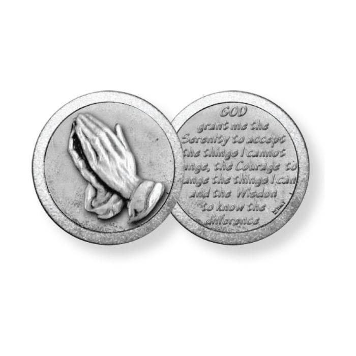 Serenity Prayer with Praying Hands Pocket Coin