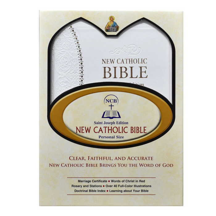 BIBLE: NEW CATHOLIC - ST. JOSEPH - WHITE MARRIAGE BIBLE