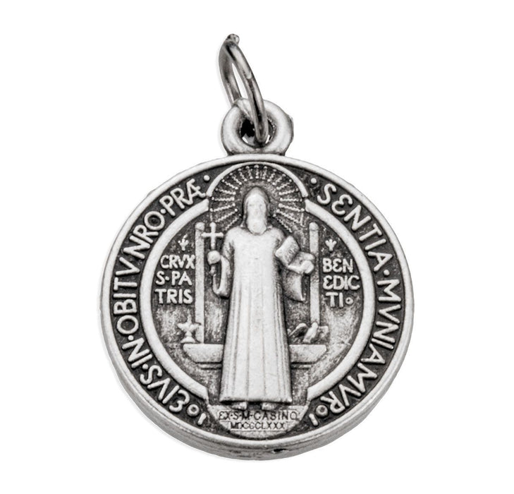 St Benedict 0.75" Jubilee Medal in Antique Silver