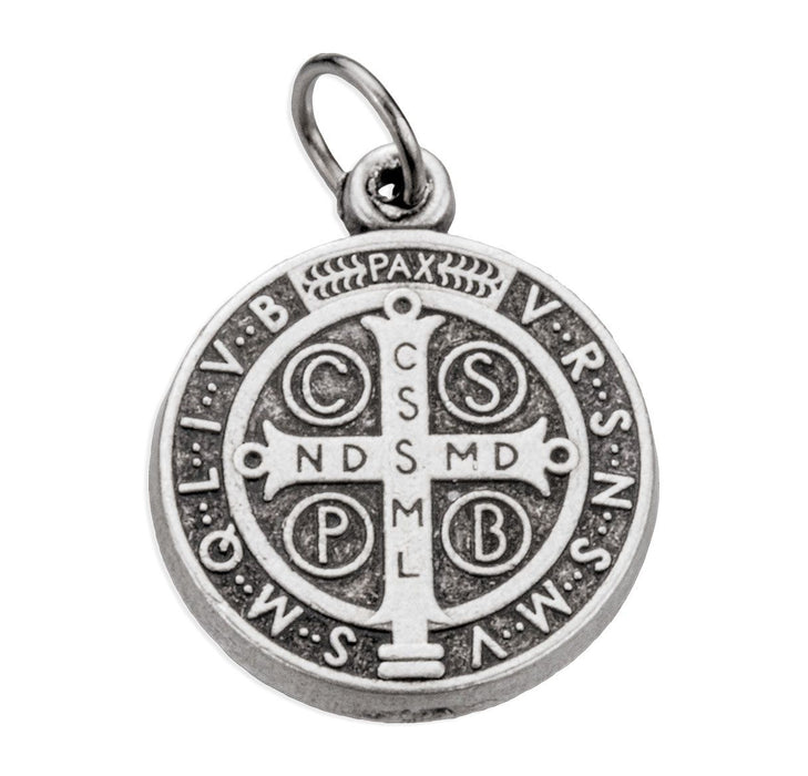 St Benedict 0.75" Jubilee Medal in Antique Silver