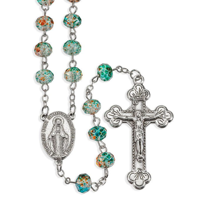 ROSARY - SPECKLED TURQUOISE - FACETED