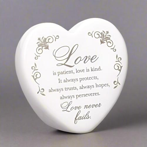 Wedding Love is Patient 3.75" Ceramic Heart