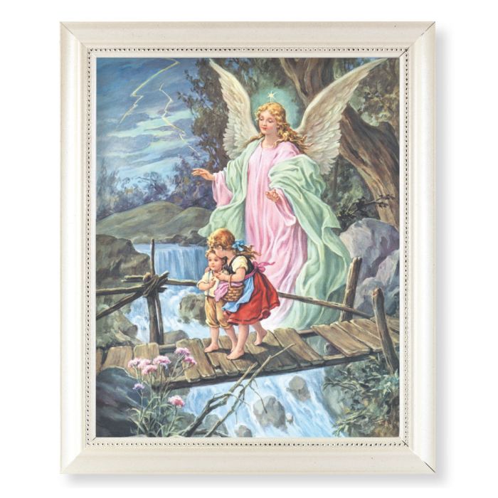 Guardian Angel in  White Pearlescent Frame