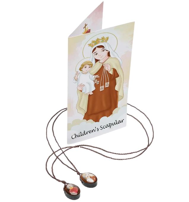 Kid's Scapular Oval Wood on Cord