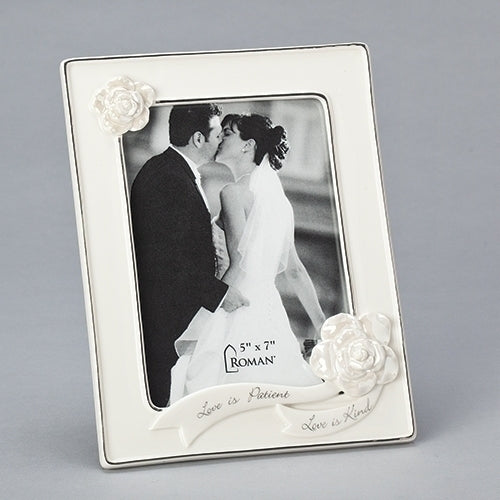 Wedding Porcelain Frame 8.75" "Love is Patient"