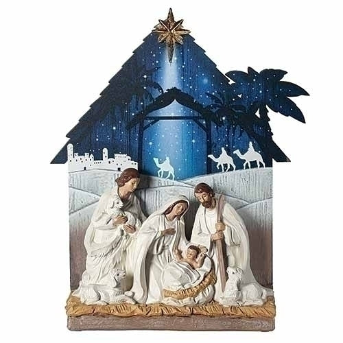 NATIVITY SCENE - NIGHT SKY BACKGROUND - 13"H