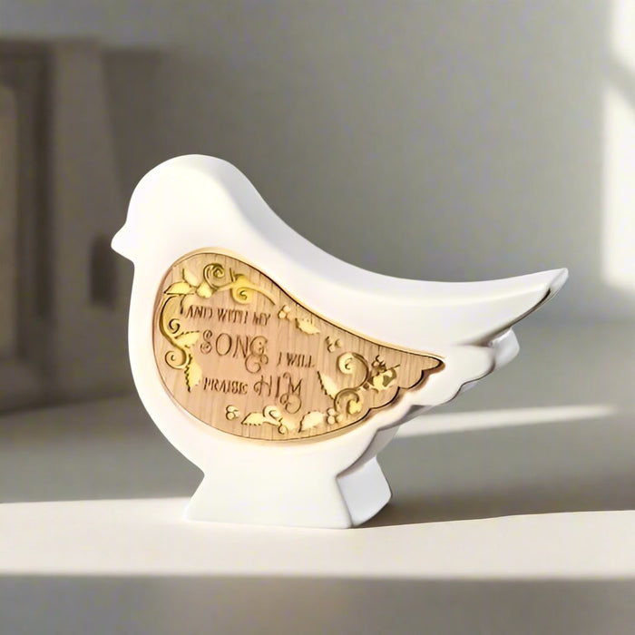 Christmas Tabletop Décor Lighted Porcelain Bird