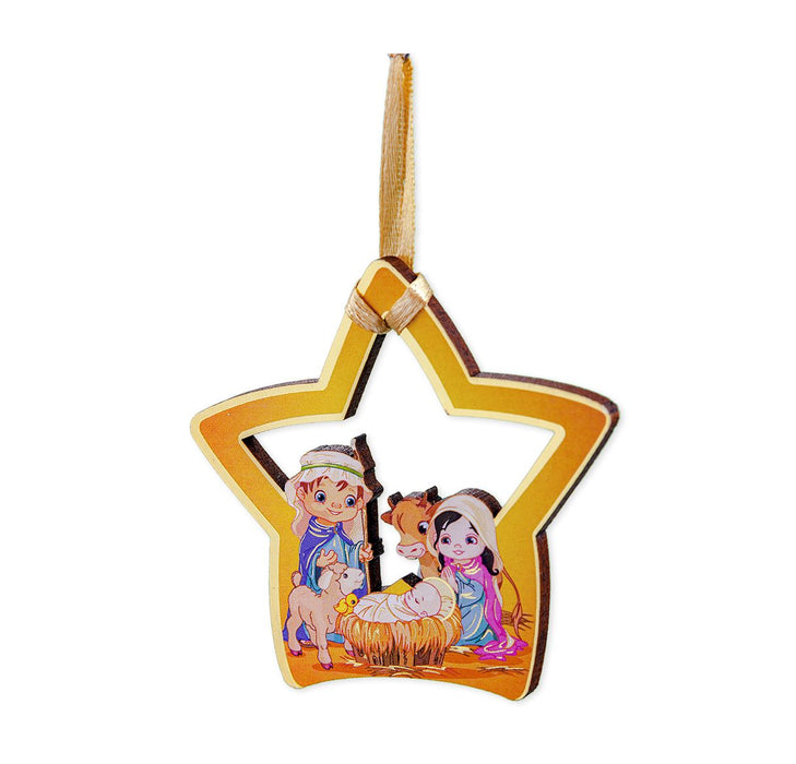 Children's Ornament - 2.75" Star Shaped - Nativity