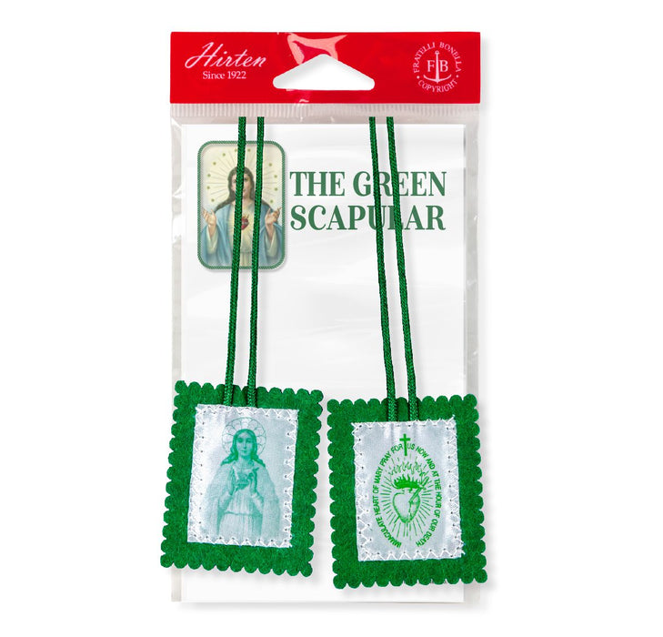 Green Scapular Felt with Instructional Pamphlet