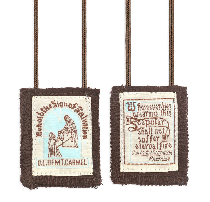 Our Lady of Mount Carmel Brown Woven Scapular
