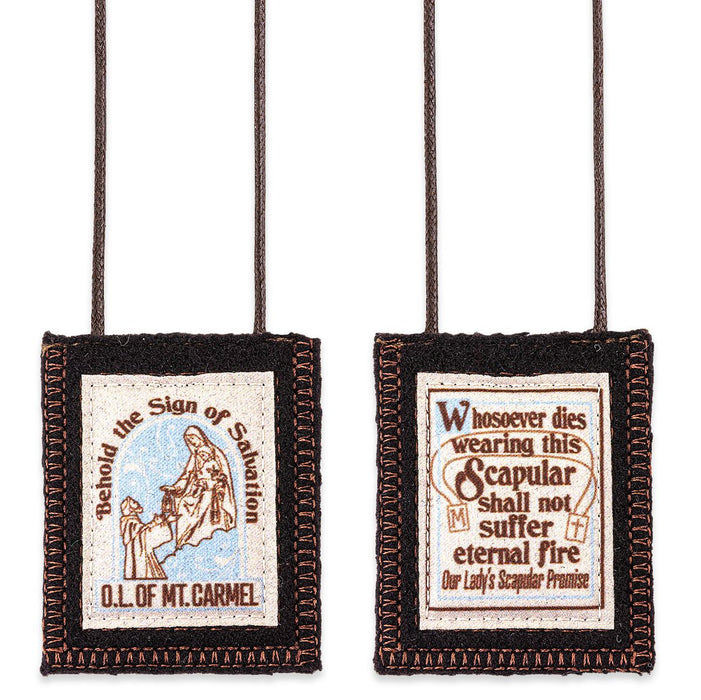 Our Lady of Mt. Carmel Brown Wool Scapular